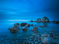 bretagne, landscape, crozon, natural park, photos from Brittany, anse de dinan, beach, rock, pebble, ledge, sunset, sun, wave, winter, sky, cloud, waterscape, dark, night